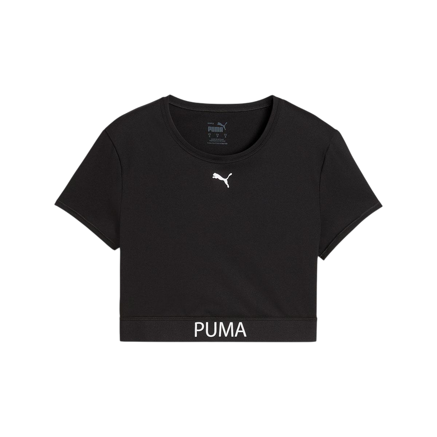 Sportiamo_Puma maglietta cropped a maniche corte da donna Strong 526805-01 nero2