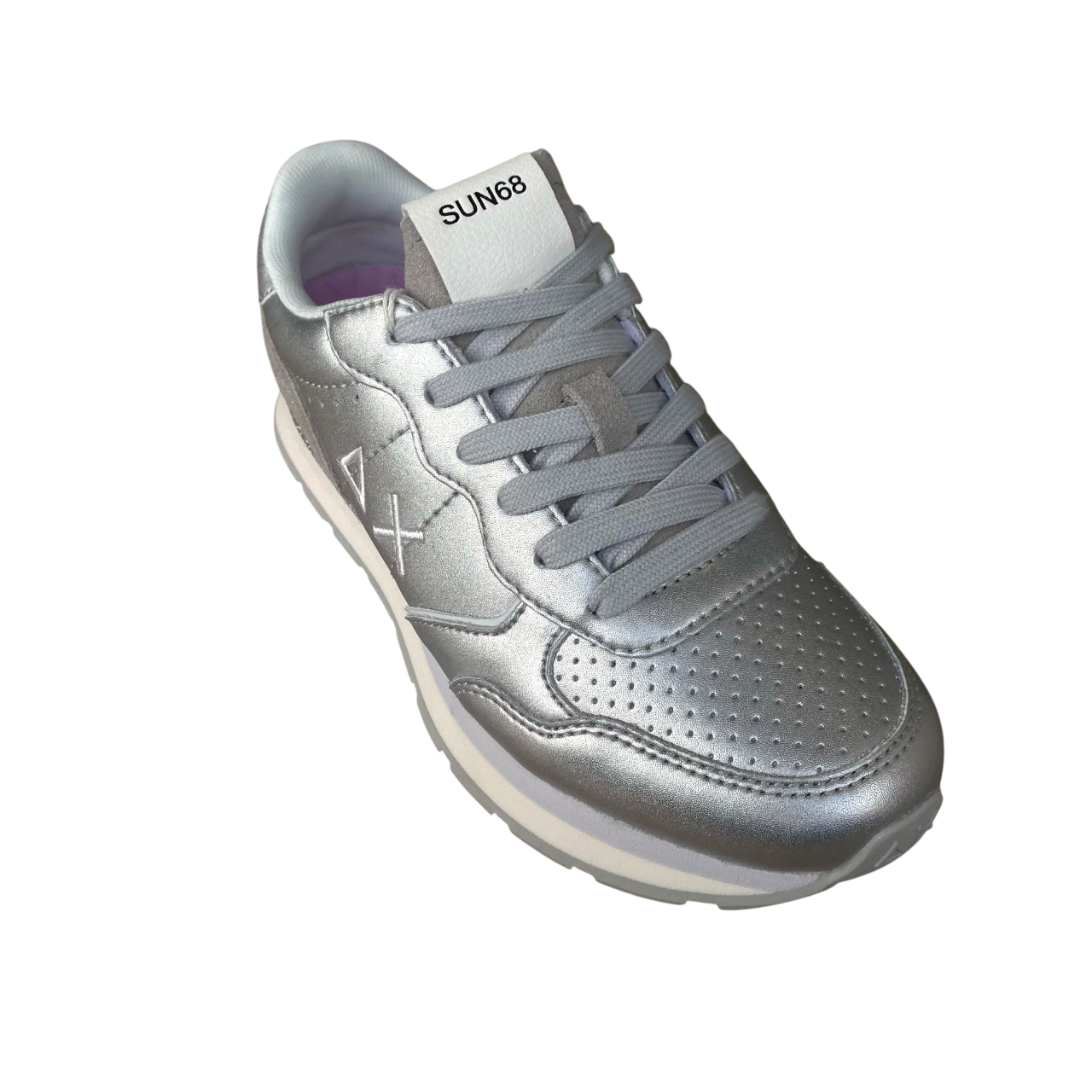 Sportiamo_Sun68 scarpa sneaker da ragazza in pelle Big Ally Z35408T 44 argento2