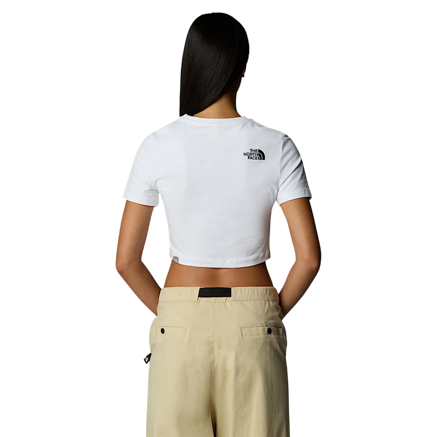 Sportiamo_The North Face maglietta manica corta da donna essential cropped NF0A55AOFN4 bianco2
