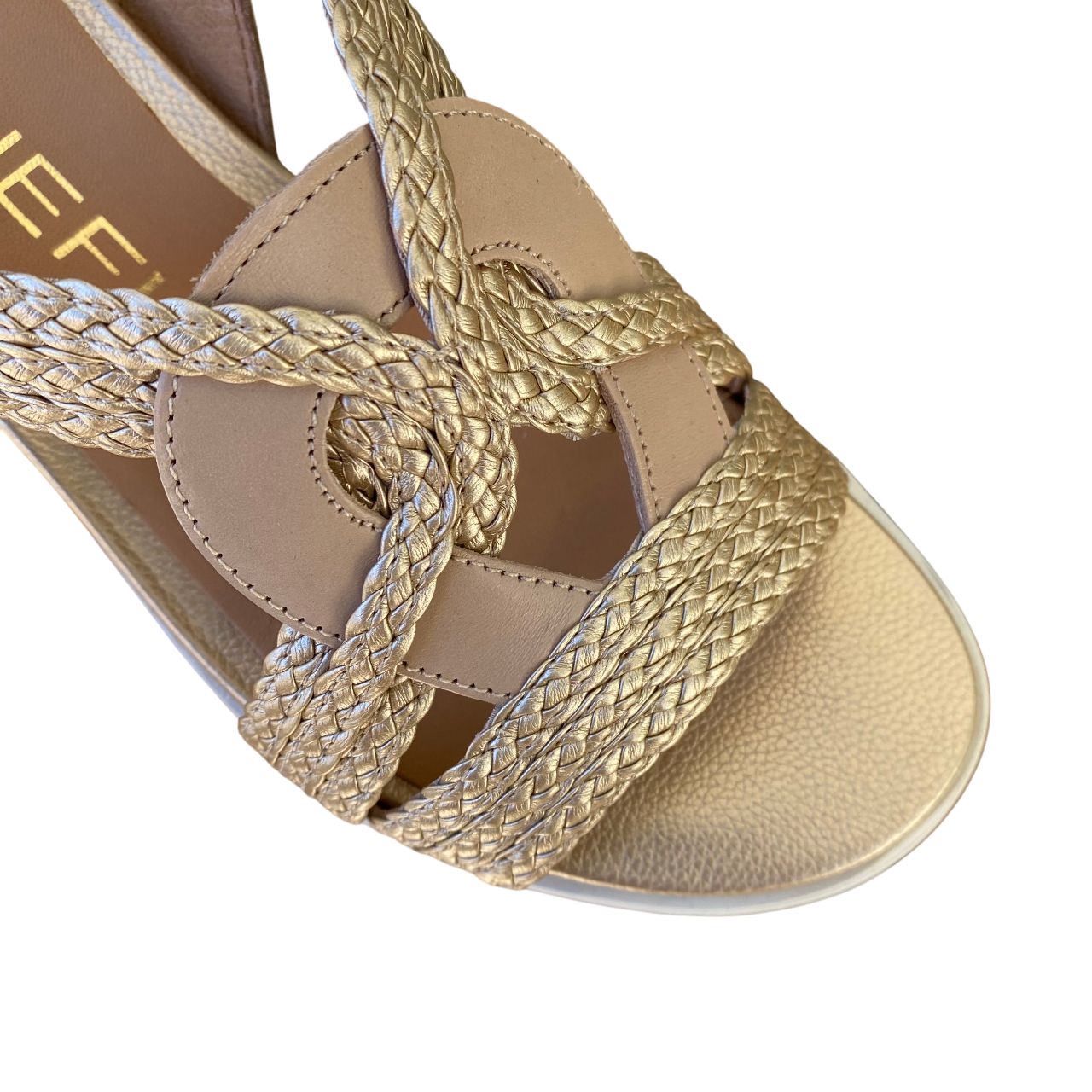 Stonefly sandalo da donna con tomaia intrecciata con zeppa PARKY 24 220895-BUK oro