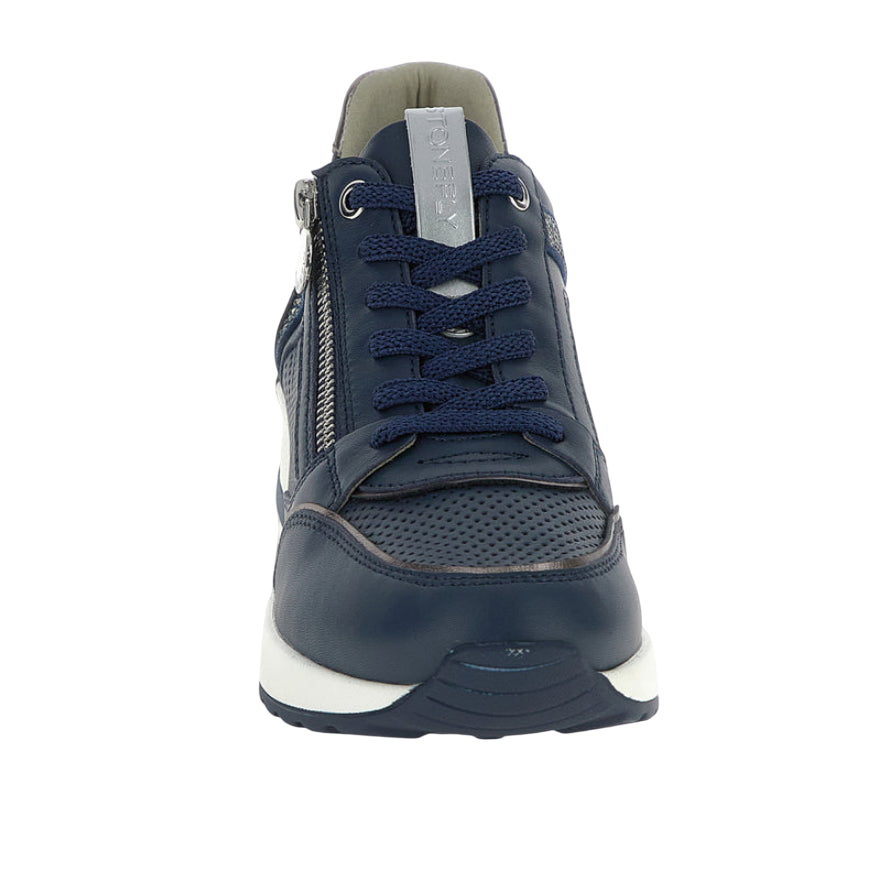 Stonefly scarpa sneakers da donna Mina nappa 222494 144 blu - Vista Punta