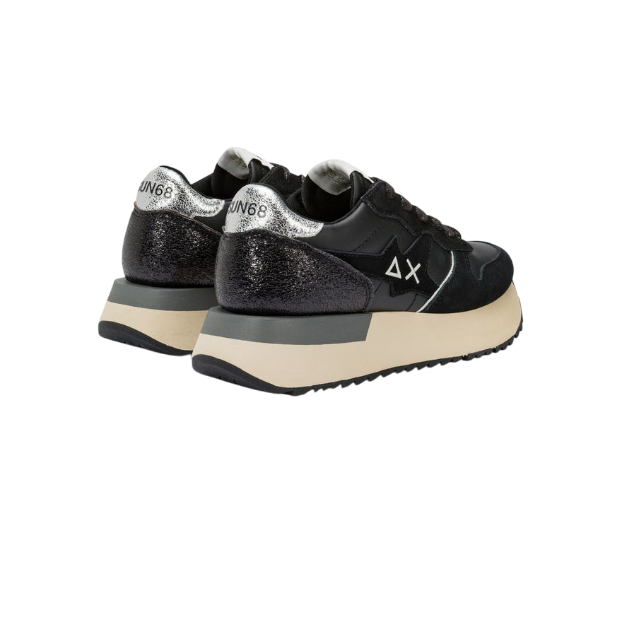 Sun68 – Sneaker Big Stargirl Donna Z45222 11 Nero | Stile Running Glitter Urban, Comfort e Dettagli Laminati