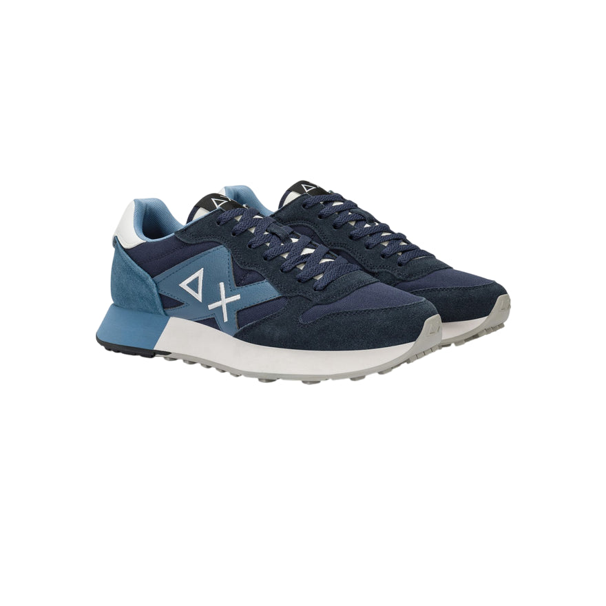 Sun68 – Sneaker Uomo Jaki Solid Z45113 07 Navy Blue | Running contemporaneo, nylon e suede premium, stile iconico - laterale