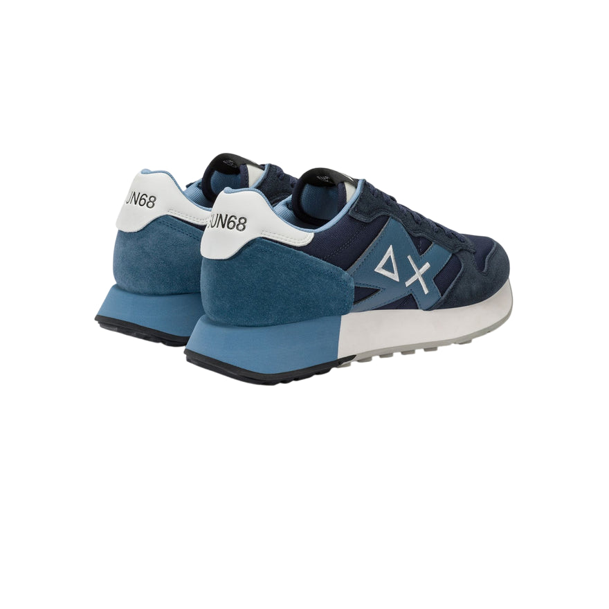 Sun68 – Sneaker Uomo Jaki Solid Z45113 07 Navy Blue | Running contemporaneo, nylon e suede premium, stile iconico - tallone