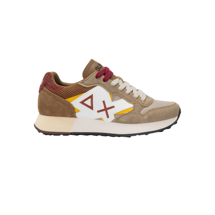 Sun68 – Sneaker Uomo Jaki Winter Beige Z45117 77| Comfort Invernale, Nylon e Suede Resistente, Stile Running con Dettaglio Grafico