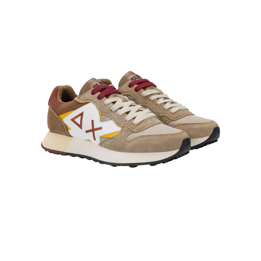 Sun68 – Sneaker Uomo Jaki Winter Beige Z45117 77| Comfort Invernale, Nylon e Suede Resistente, Stile Running con Dettaglio Grafico