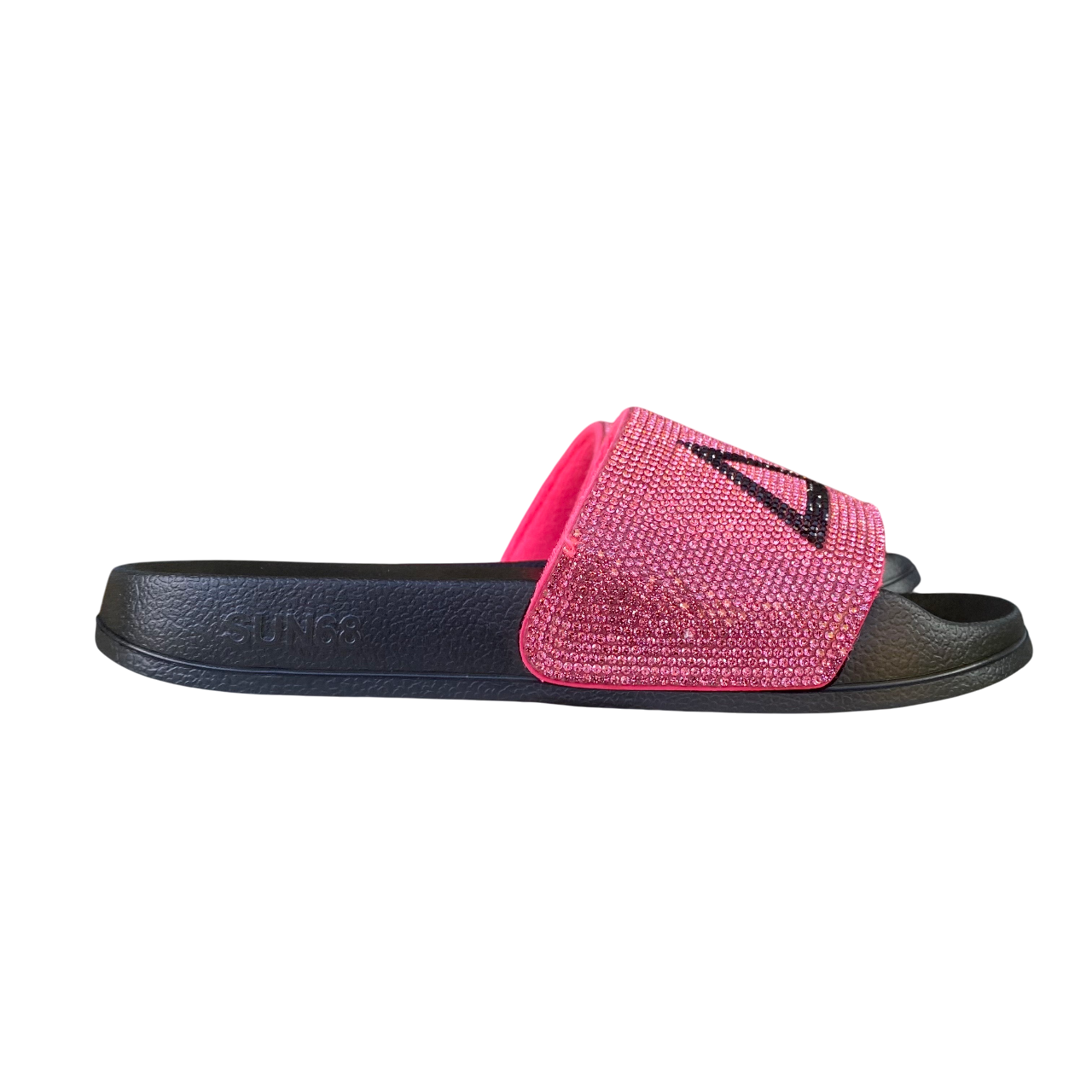 Sun68 ciabatta da donna con fascia strass x35205 1162 nero-fucsia