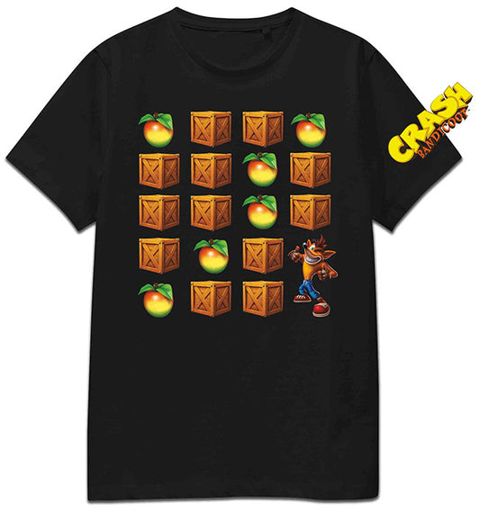T-Shirt Crash Bandicoot Apple Crate - Unisex 100% Cotone