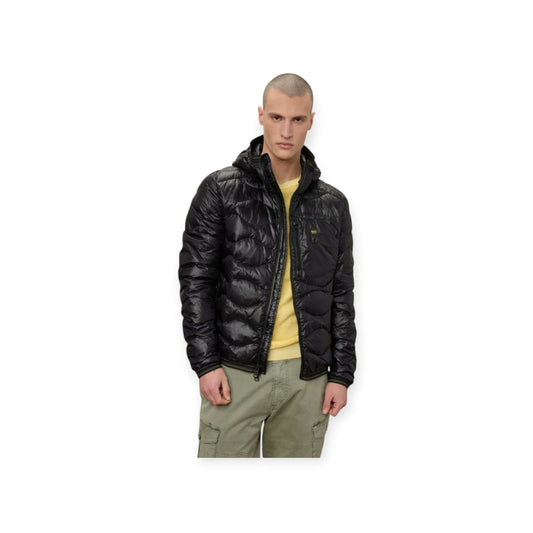 Blauer uomo piumino leggero ad onda  con cappuccio e tasca 26SBLUC03177-006719 999 nero