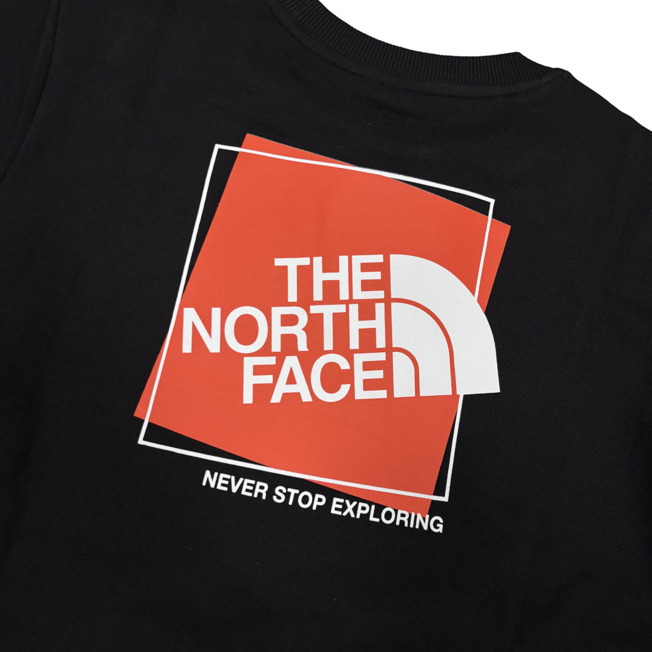 The North Face Box Graphic Felpa Girocollo Uomo NF0A8JNBKY4 Nera - Dettaglio Logo Posteriore