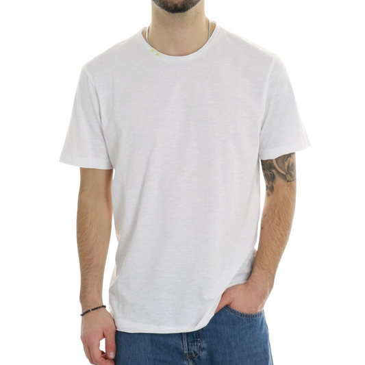 Trez maglia manica corta in cotone fiammato TOPO6-JSB3 M49044 101 bianco