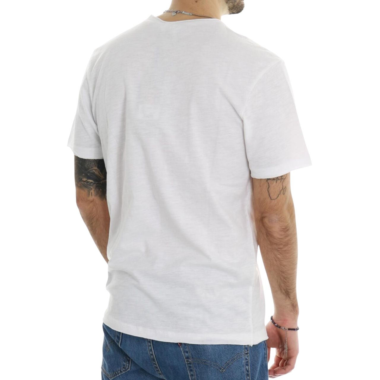 Trez maglia manica corta in cotone fiammato TOPO6-JSB3 M49044 101 bianco