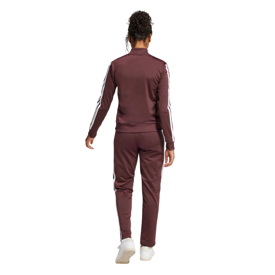 Vista posteriore della tuta sportiva Adidas donna con 3-stripes laterali e vestibilità comoda per il fitness