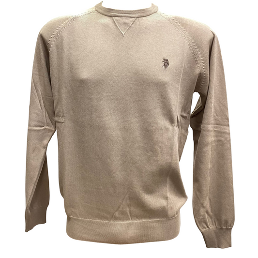 U.S.Polo Assn. maglia girocollo in filo di cotone da uomo Lin US41173003 428 beige