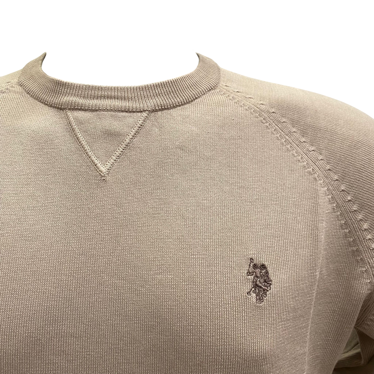 U.S.Polo Assn. maglia girocollo in filo di cotone da uomo Lin US41173003 428 beige