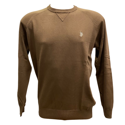 U.S.Polo Assn. maglia girocollo in filo di cotone da uomo Lin US41173003 469 marrone