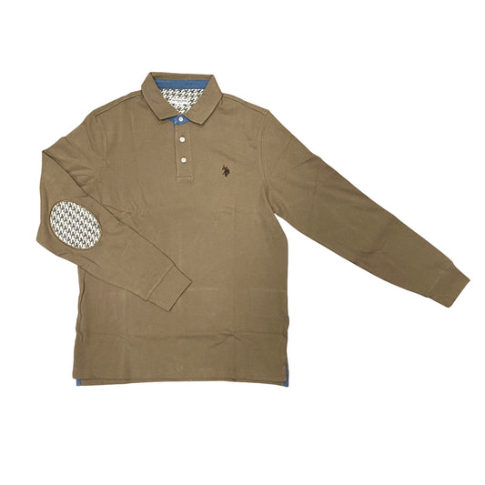 U.S. Polo Assn. Polo Manica Lunga da Uomo in Cotone Lyle Helbow US42177017 168 Beige – Eleganza Sportiva, Comfort Naturale e Versatilità Stagionale