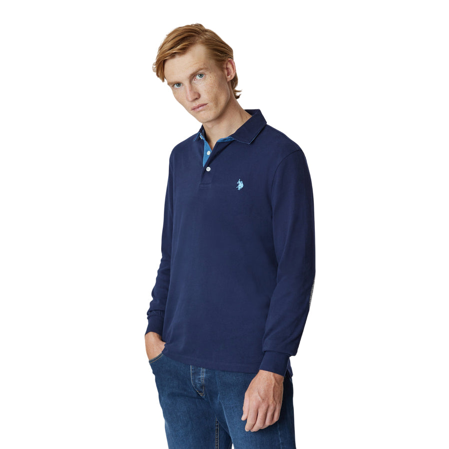U.S. Polo Assn. Polo Manica Lunga da Uomo in Cotone Lyle Helbow US42177017 179 Blu – Eleganza Sportiva, Comfort Naturale e Versatilità Stagionale