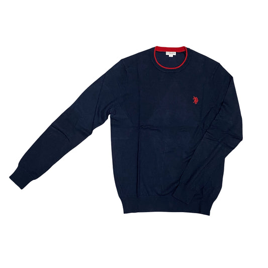 US Polo Assn Maglia Girocollo Misto Lana e Viscosa US42173007 179 Blu – Comfort Classico, Stile Versatile e Qualità Tradizionale