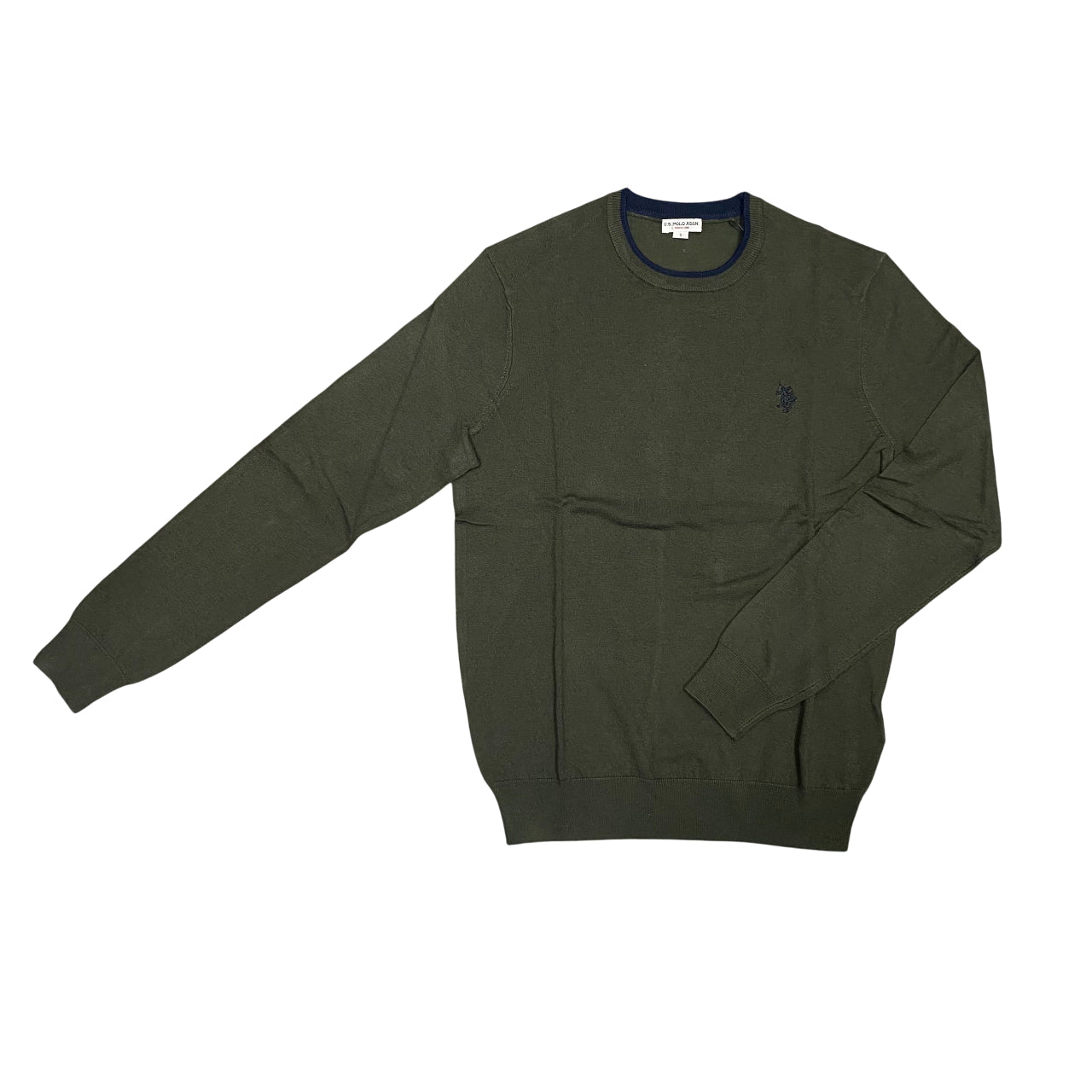 US Polo Assn Maglia Girocollo Misto Lana e Viscosa US42173007 249 Verde – Comfort Classico, Stile Versatile e Qualità Tradizionale