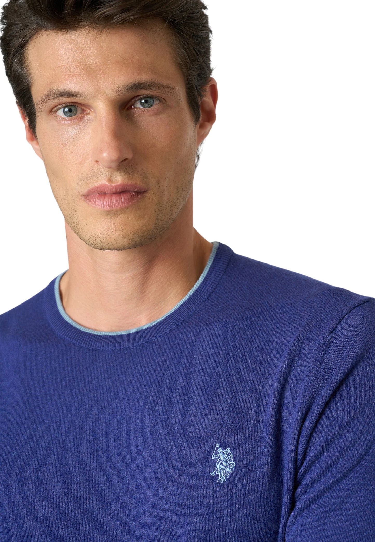 Maglia Girocollo US Polo Assn Uomo Blu - Misto Lana e Viscosa US42173007