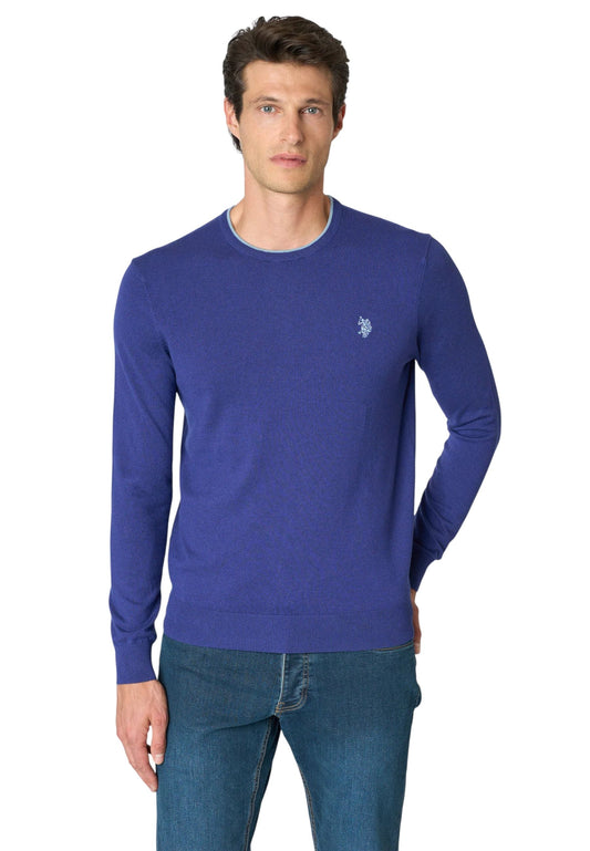 Maglia Girocollo US Polo Assn Uomo Blu - Misto Lana e Viscosa US42173007