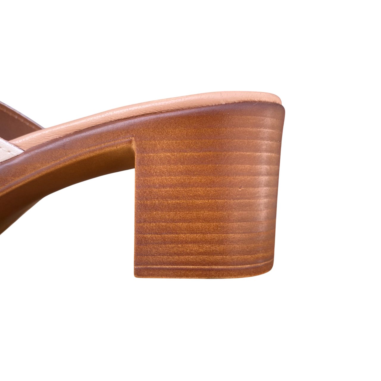 Valleverde sandalo ciabatta da donna con catena e strass tacco da 6 cm. 55450 avorio