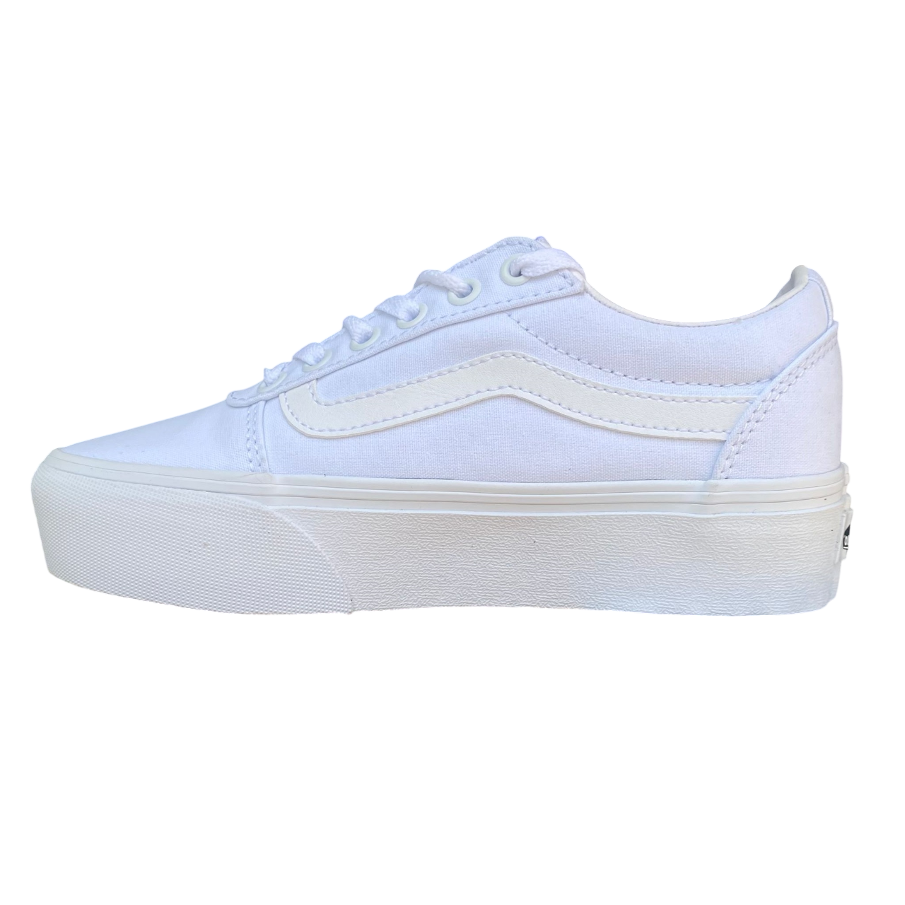 Sneakers Vans Ward Platform bianche in canvas con suola rialzata, modello VN0A3TLC0RG1 per donna