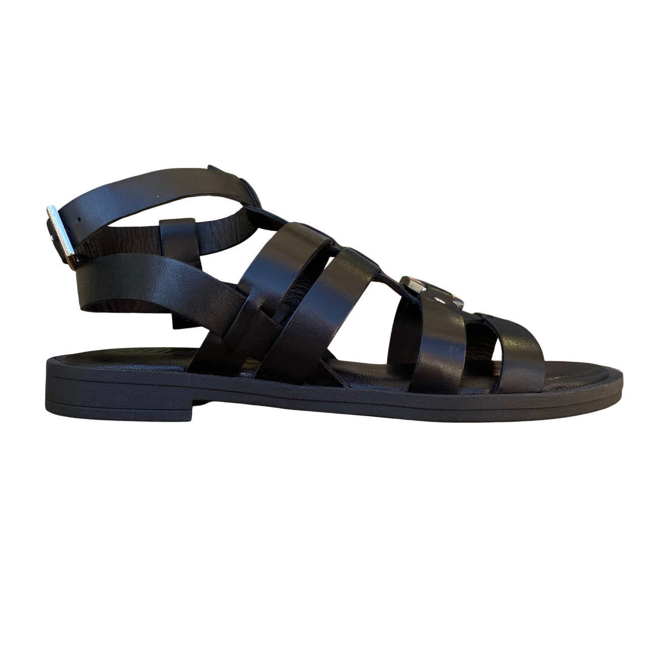 Sandalo da donna Vueva WD-425R25 311 BLK nero con tacco basso, vista laterale