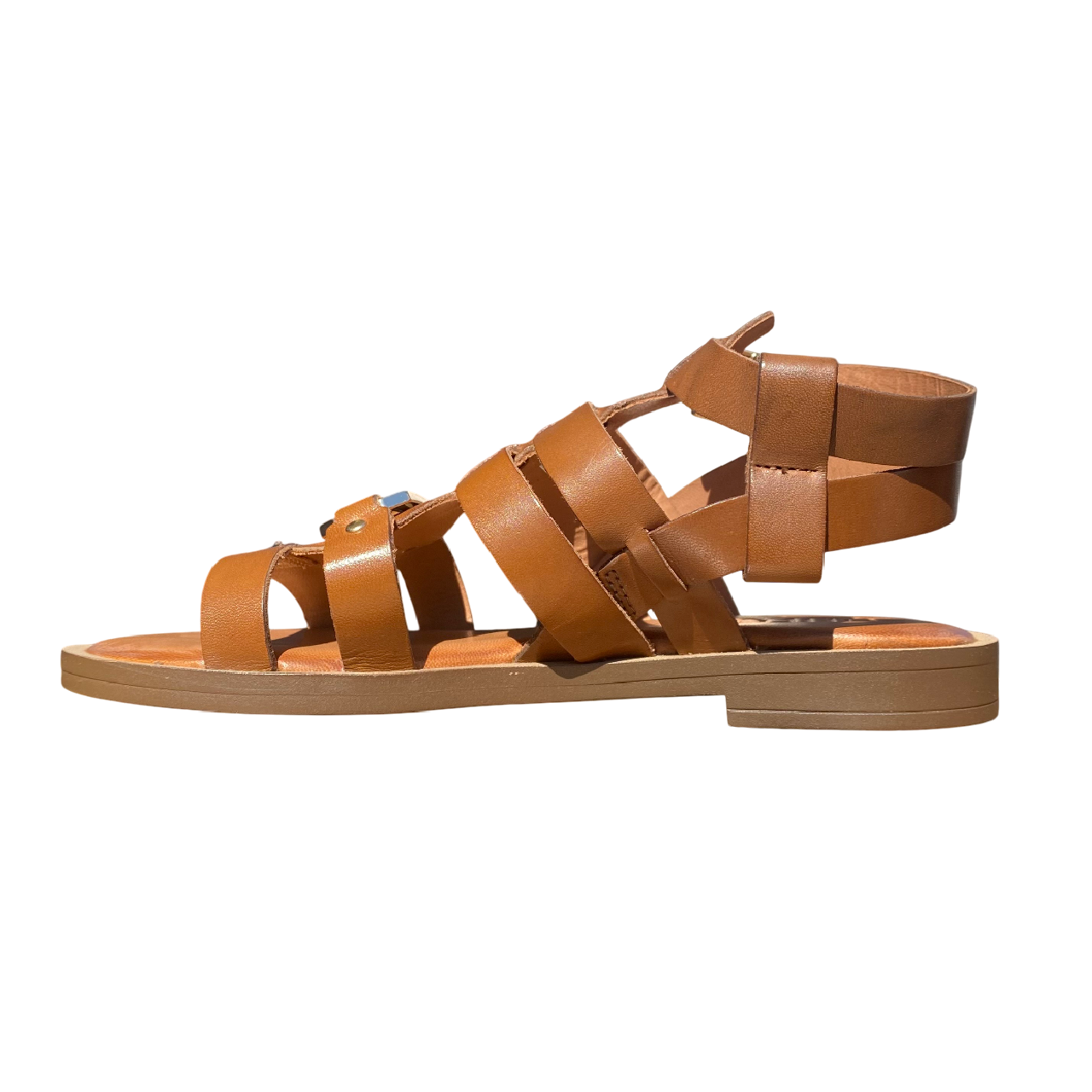 Sandalo da donna Vueva WD-425R25 311 cognac con tacco basso, vista laterale interna