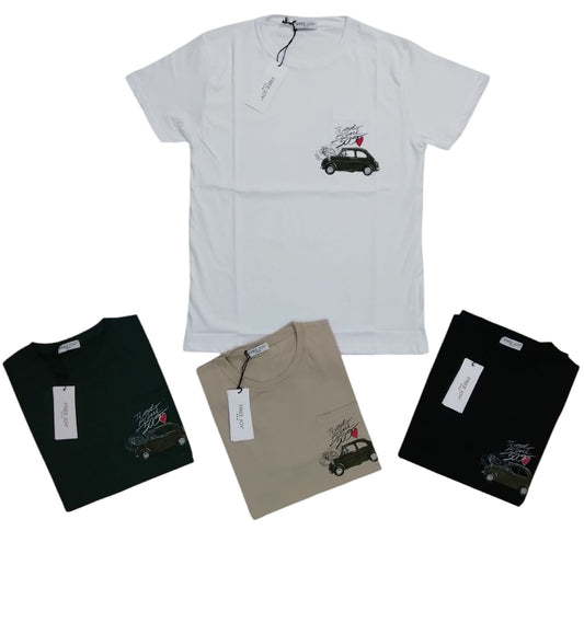 Free Joy T-Shirt a Maniche Corte con Taschino – Fiat 500