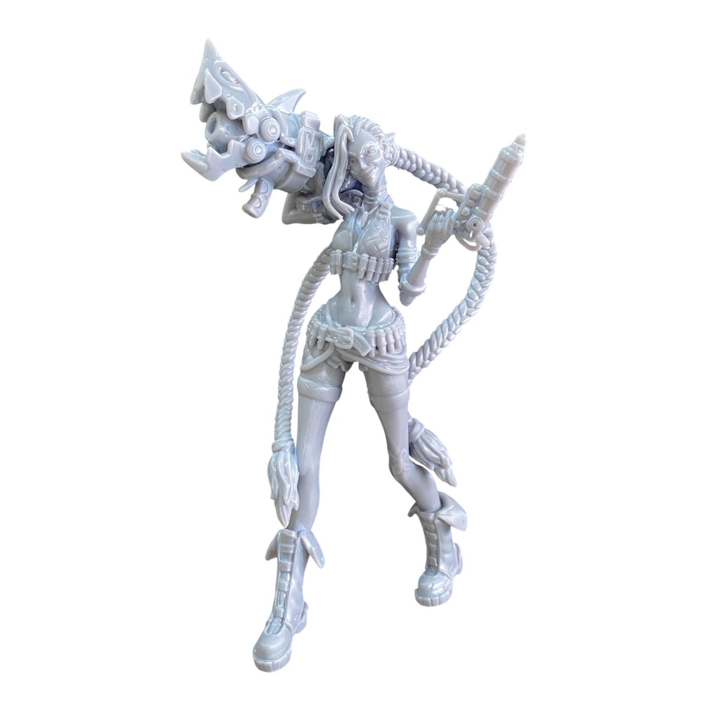 Action Figure Jinx League of Legends - Statua in Resina Premium con Base 20x15cm