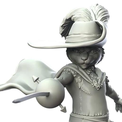 Statua Il Gatto con gli Stivali DreamWorks - Resina Artigianale 19x19cm