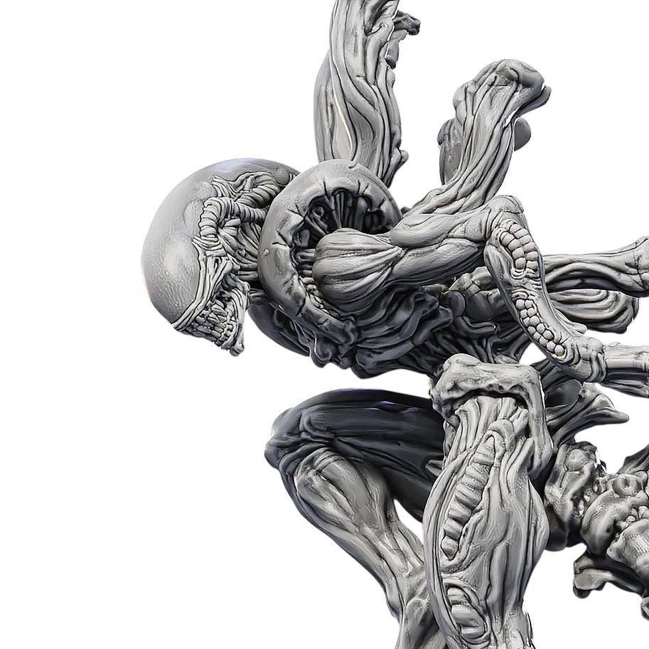 Statua Alien Xenomorph in Resina - Scultura Artigianale da Collezione 19x20cm