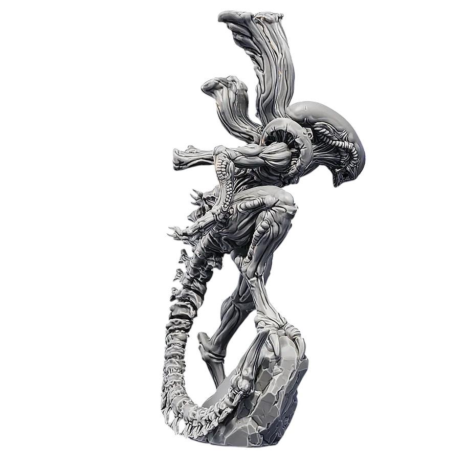 Statua Alien Xenomorph in Resina - Scultura Artigianale da Collezione 19x20cm