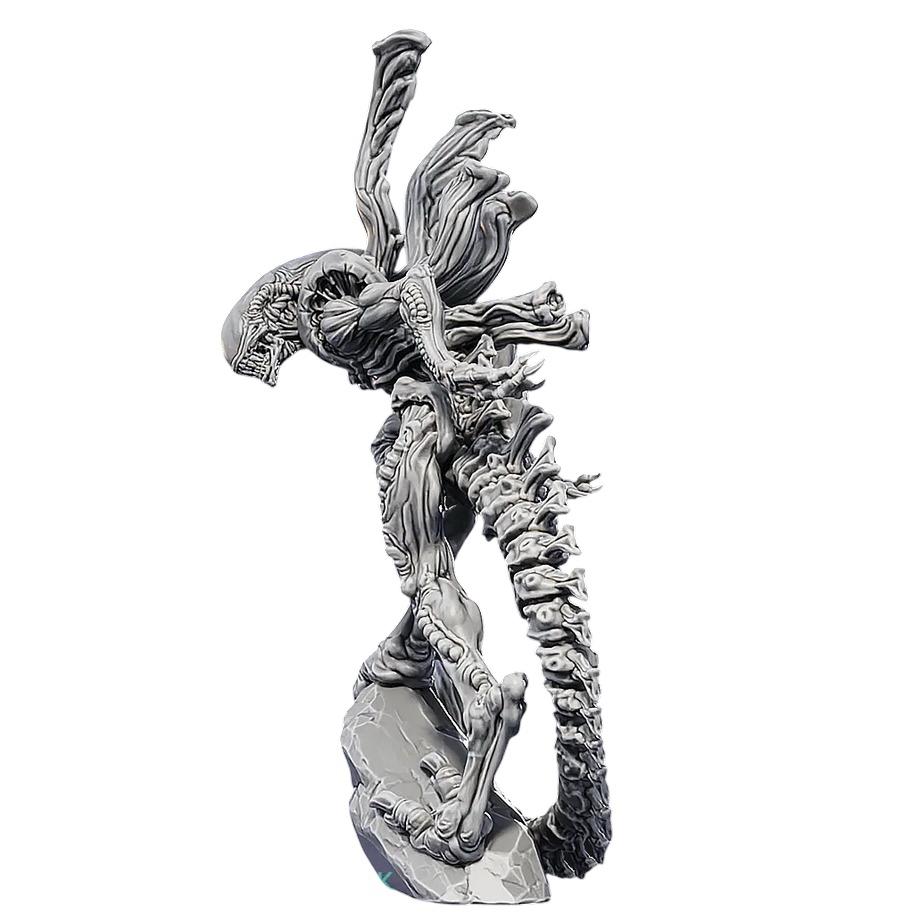 Statua Alien Xenomorph in Resina - Scultura Artigianale da Collezione 19x20cm