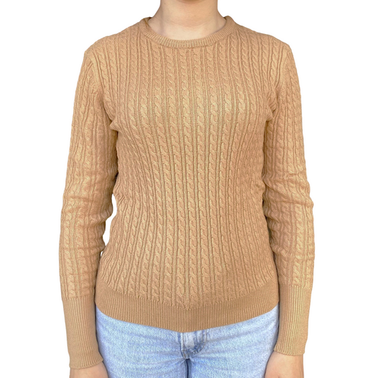 XT Studio maglia girocollo con trecce X124WT7010K50201-L46 biscotto