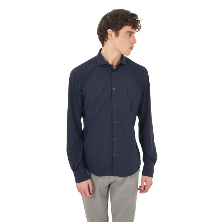 YES ZEE – Camicia Uomo No Stiro 0362 C809 0710 Blu