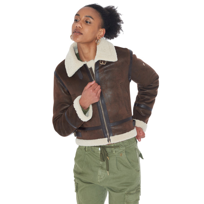 YES ZEE – Giubbino Teddy Donna corto 1450 J023 Moro