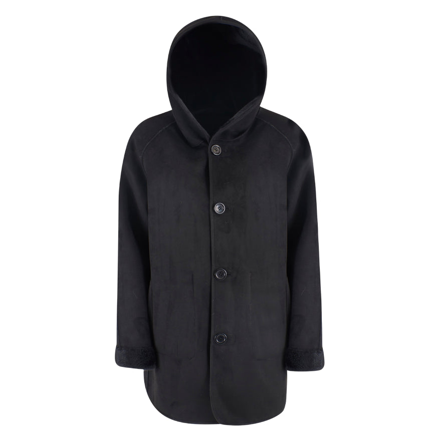 Yes Zee 1444 O026 0801 Nero - Cappotto reversibile donna ecopelliccia