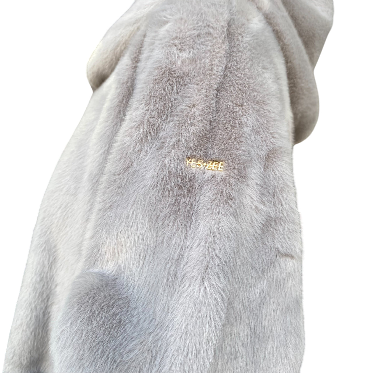 Yes Zee 1444 O026 0846 Grigio - Cappotto reversibile donna ecopelliccia