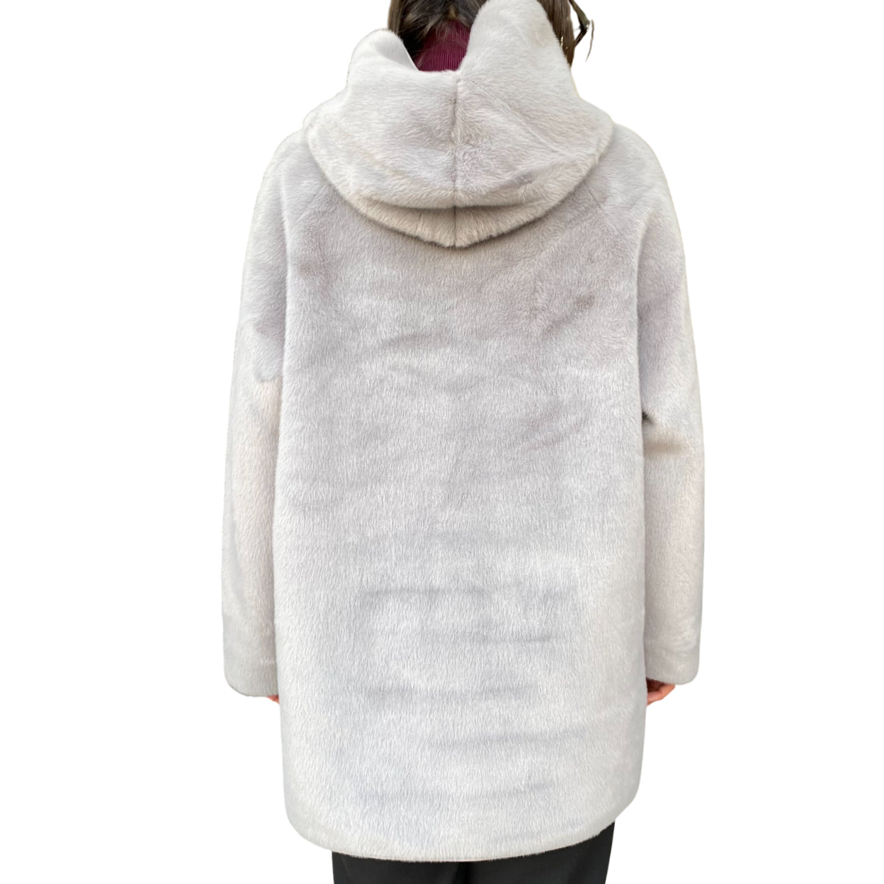 Yes Zee 1444 O026 0846 Grigio - Cappotto reversibile donna ecopelliccia