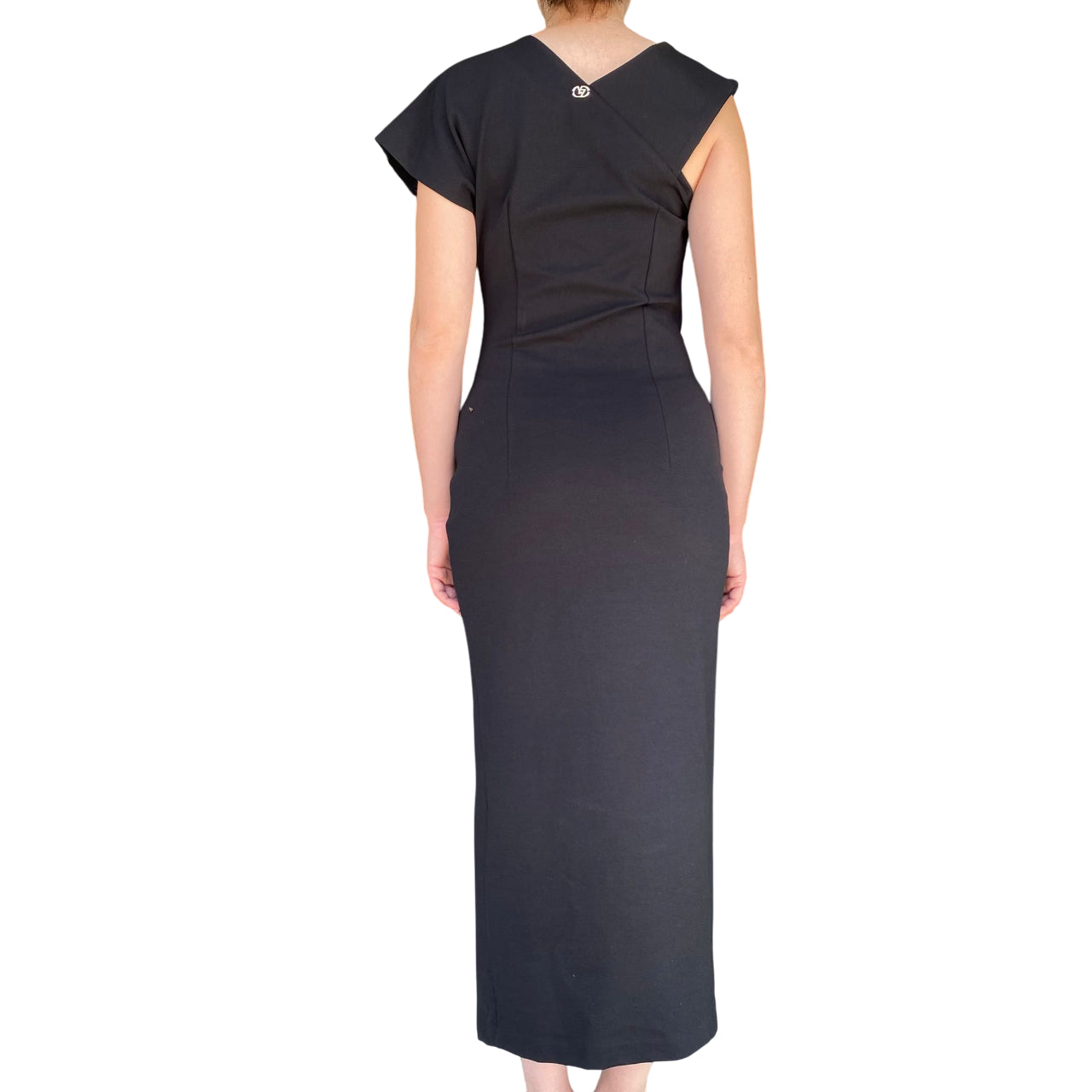 Yes Zee Abito Lungo 1432A037 - Vestito Donna Nero Nuovo Arrivo Vista Posteriore