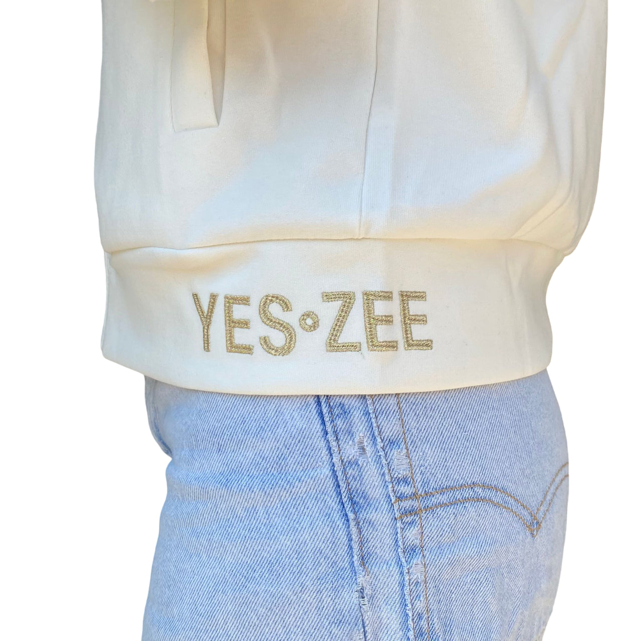 Yes Zee Felpa Donna Full zip In Punto Milano Cappuccio 1116 F001 0157 avorio