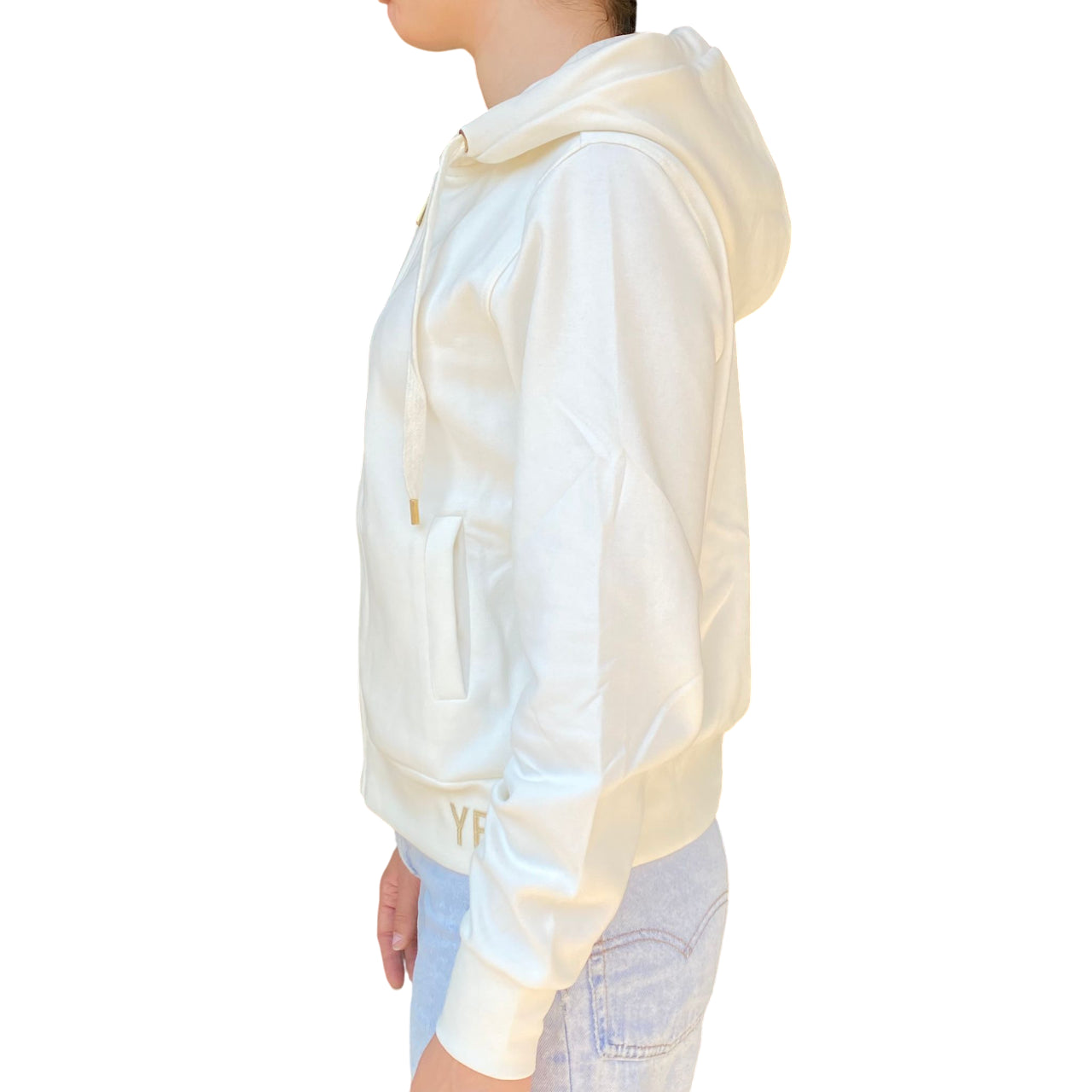 Yes Zee Felpa Donna Full zip In Punto Milano Cappuccio 1116 F001 0157 avorio