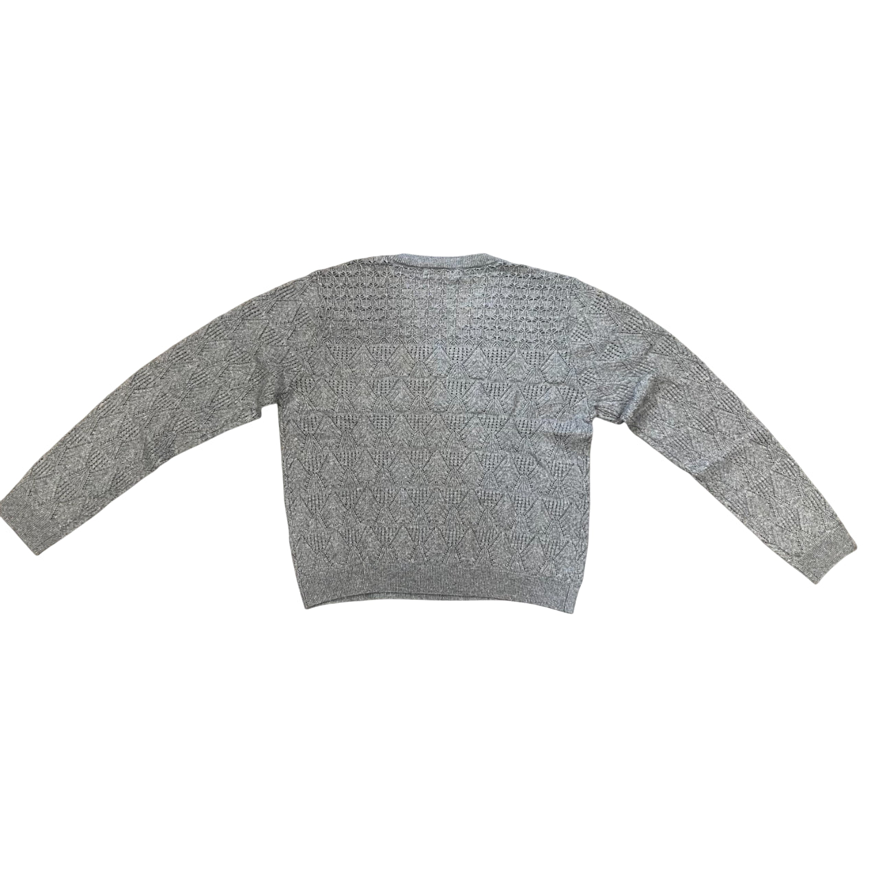 Yes Zee Maglia Donna Scollo V Glitter Lavorata 1398 M019 0809 grigio - Vista Posteriore