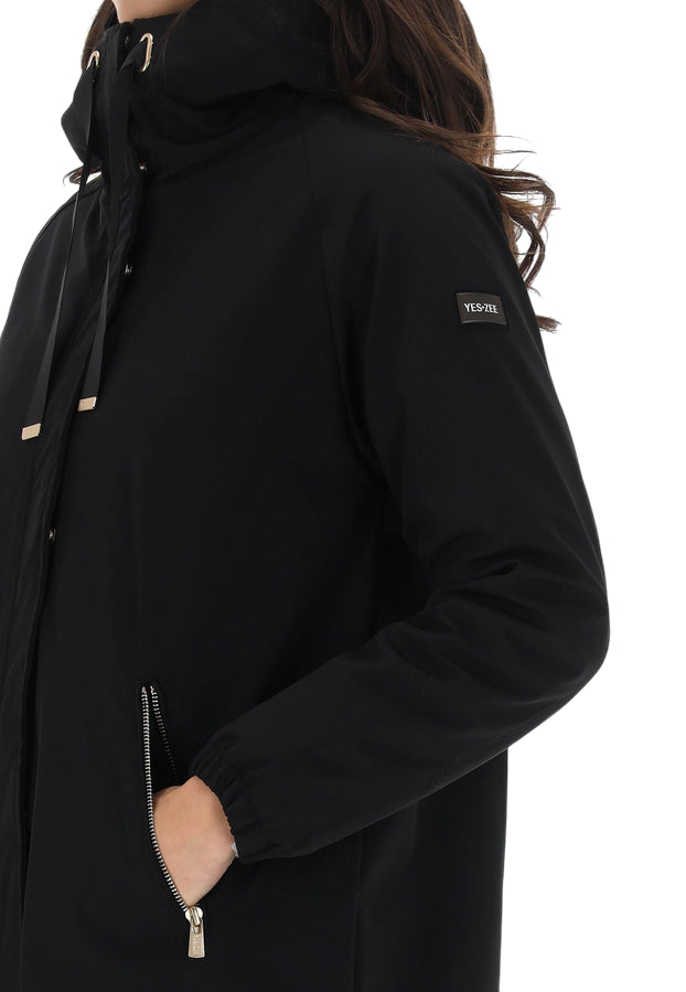 Yes Zee Parka Donna 1659 O069 0801 Nero – Giubbotto Imbottito Elegante - logo