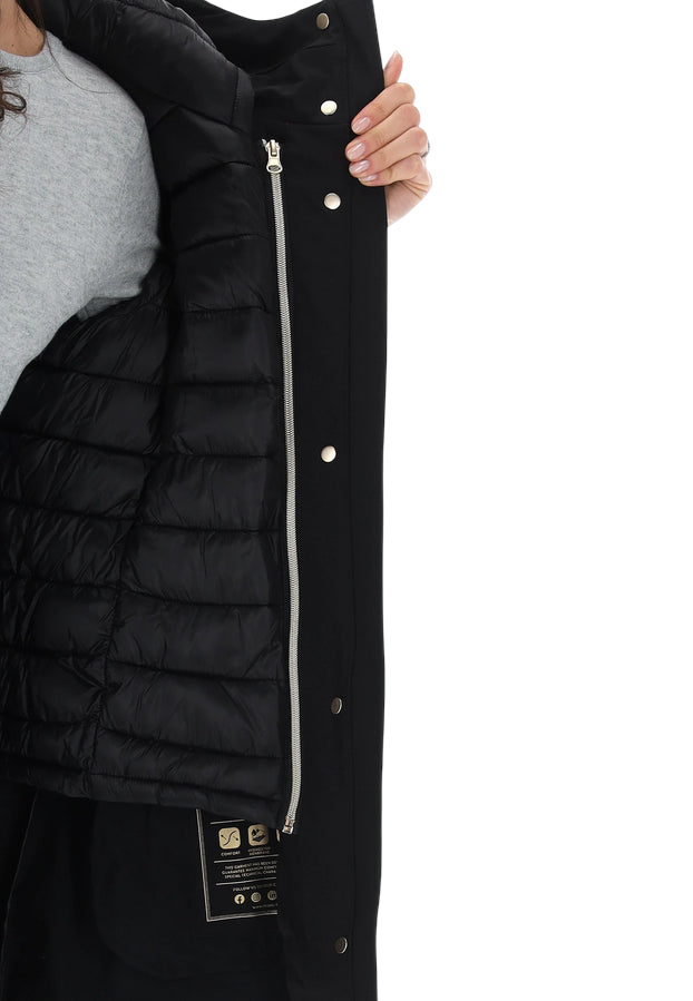 Yes Zee Parka Donna 1659 O069 0801 Nero – Giubbotto Imbottito Elegante - zip