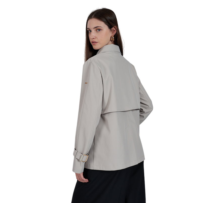 Yes Zee Trench doppiopetto corto da donna 1365 J406 KZ00 0899 grigio