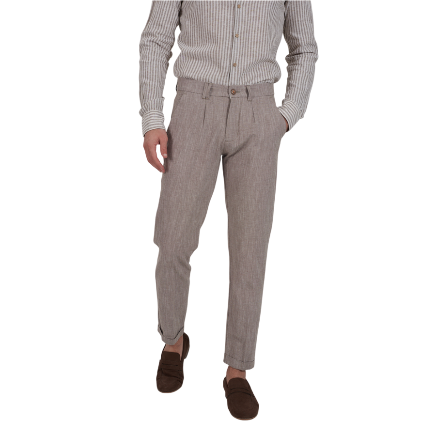 Yes Zee pantalone casual da uomo  0955 P660 PW00 2232 marroncino